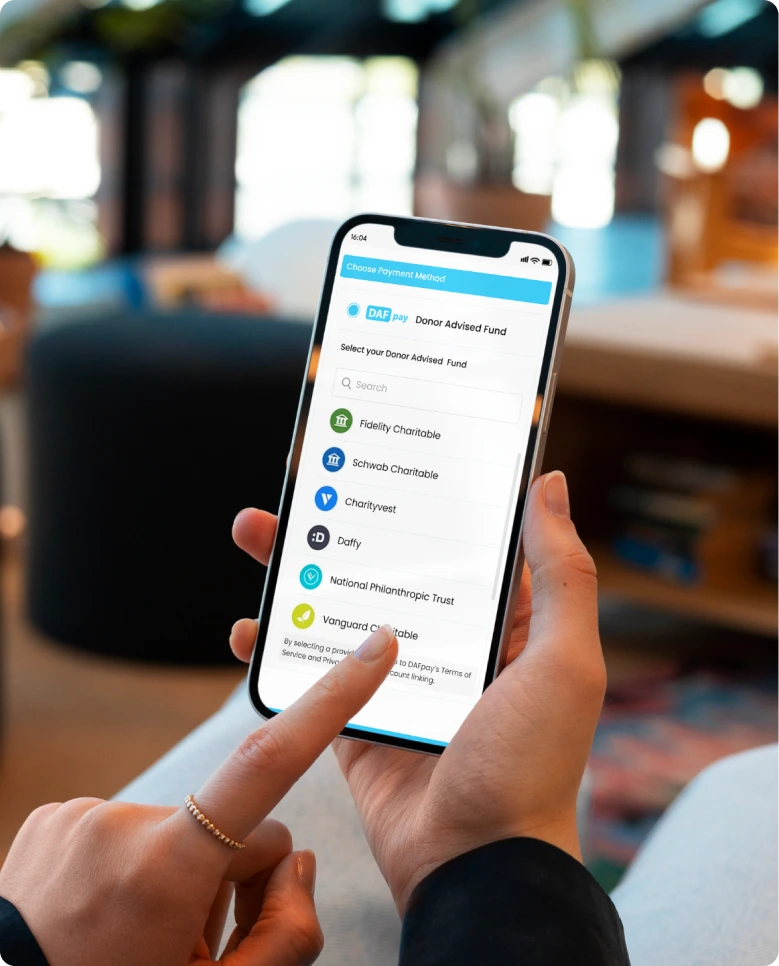 GiveCentral DAF on mobile