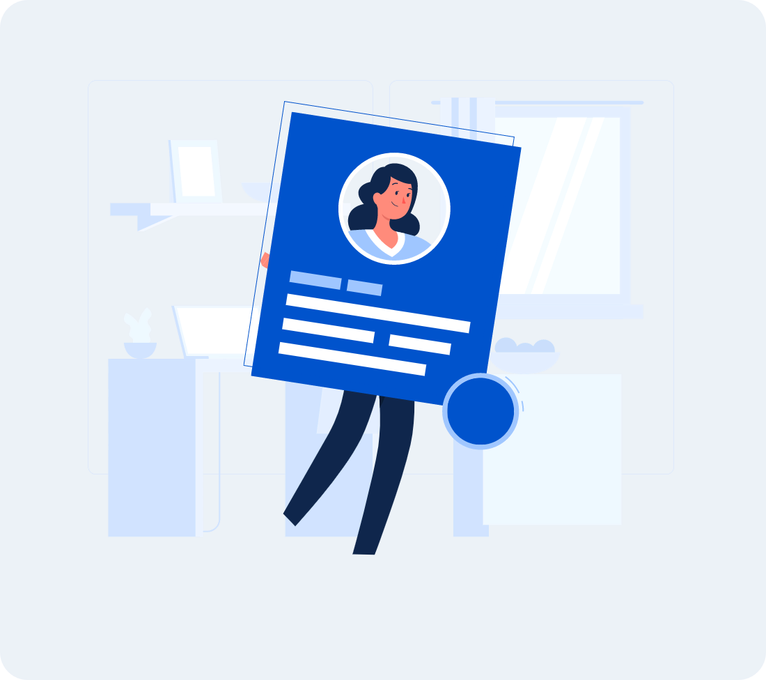 Illustration of a large document or donor profile being processed or managed.