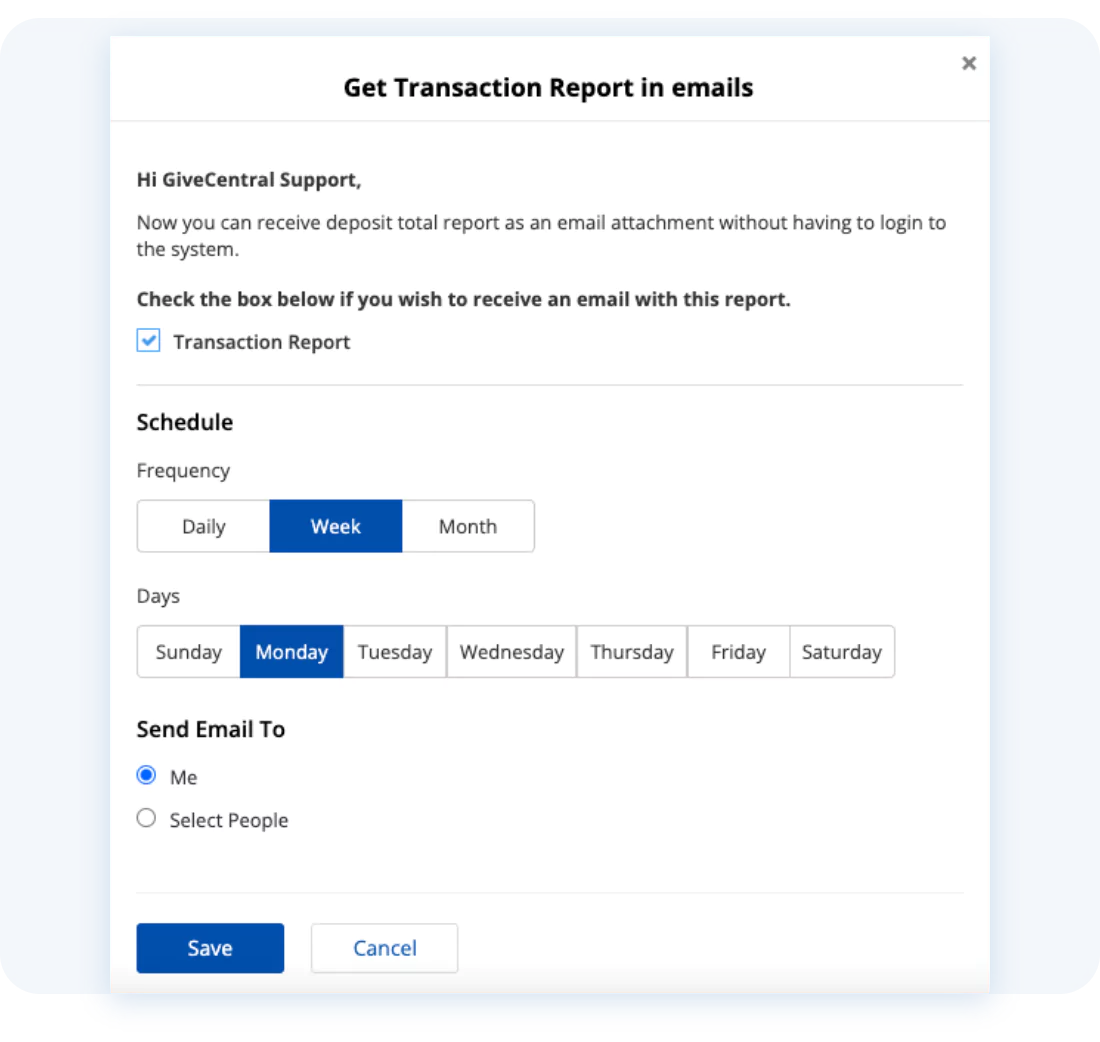 Screenshot of a detailed transaction report table with various filters.